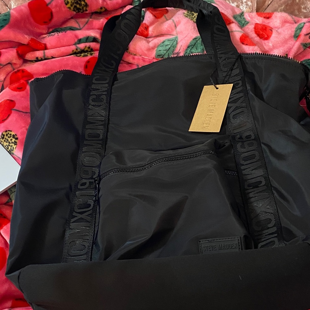 Steve Madden Black Nylon Laptop Bag